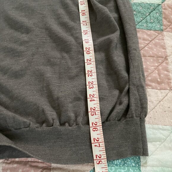 John Henric Brown Merino Polo Sweater Shirt Mens XL Neutral Fine Knit - Picture 6 of 7